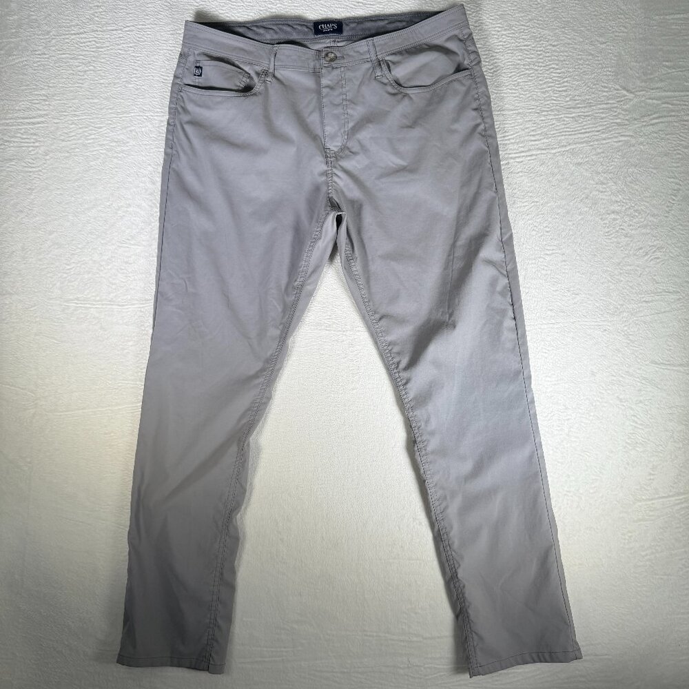 Chaps Pants Men's 36x30 (36x28.5) Slim‎ Straight Gray Nylon Spandex Flex Hiking